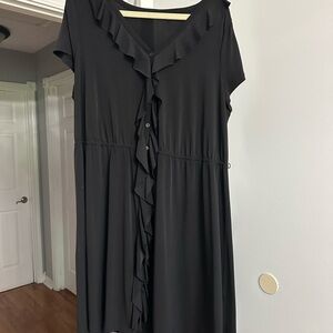 Apt. 9 Black Ruffled Ruched Mini Sundress